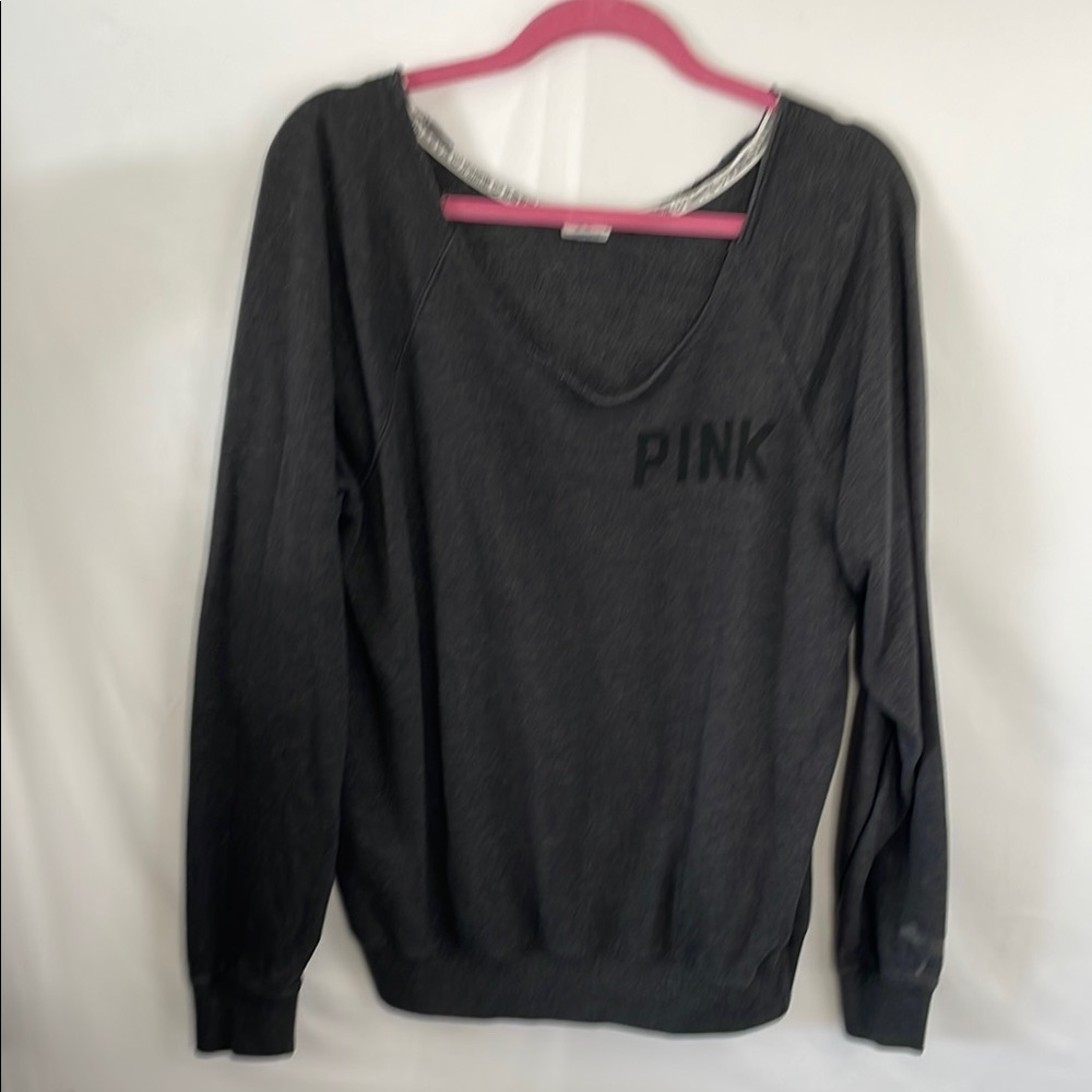 Victoria's Secret PINK dark gray scoop neckline size large‎